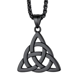 Richsteel Triquetra Celtic Knot Pendant Necklace for Men Women Stainless Steel Irish Knot Amulet Jewelry