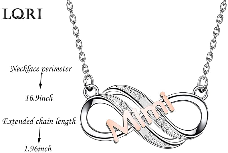 LQRI Mimi Necklace Thank You Mimi Gifts Thank You For Being My Mimi Infinity Necklace Best Mimi Ever Gift Mothers Day Jewelry Gifts for Grandma Mimi (silver)