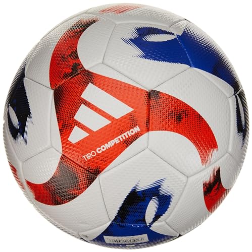 adidas Unisex-Adult Tiro Competition Ball, White/Black/Team Solar Orange/Team Royal Blue, 5