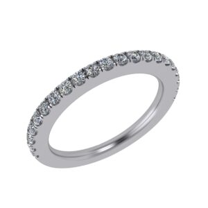 central diamond center vous matching wedding band in solid sterling silver & pure brilliance zirconia - size 6