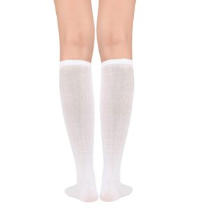 American Trends Knee High Socks for Women Casual Athletic Solid Color Thigh High Socks Leg Warmers Compression Socks 1 Pack White