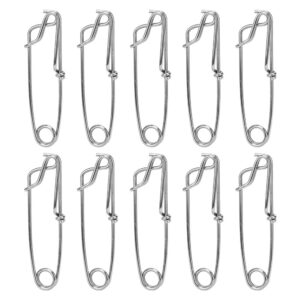 soonall 10pcs longline snap clip, stainless steel long line fishing tuna clips, longline branch hangers snap clip tuna clamp fishing tackle - 2.6x100mm