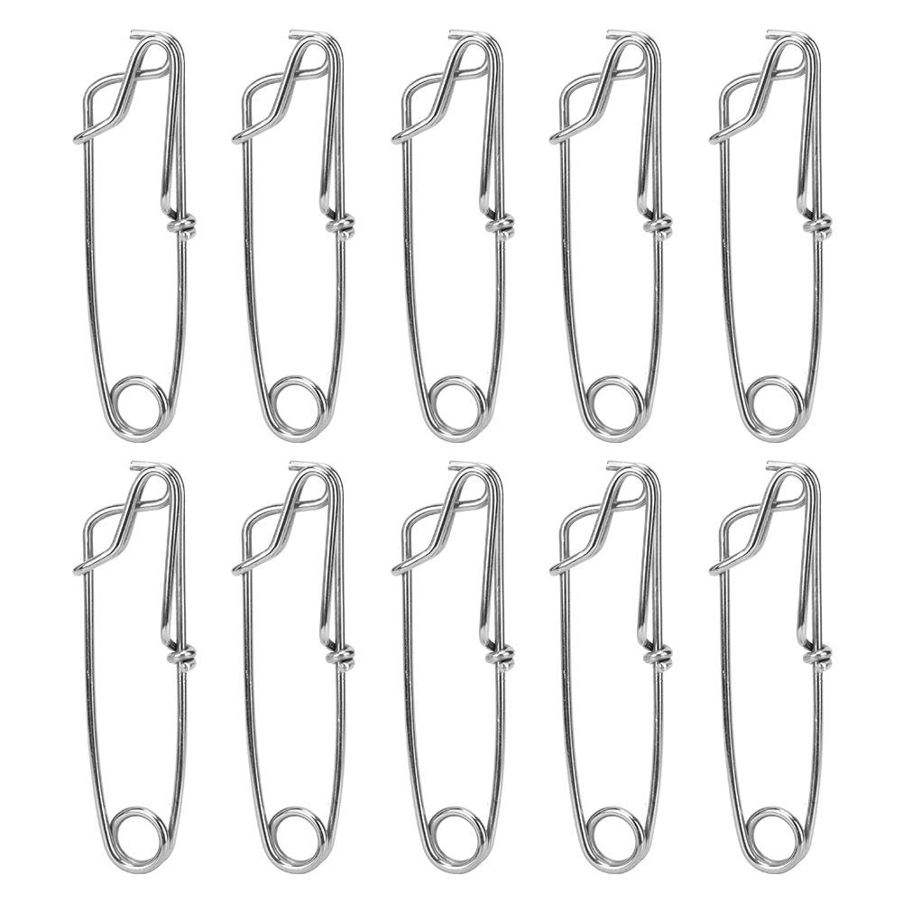 SOONALL 10Pcs Longline Snap Clip, Stainless Steel Long Line Fishing Tuna Clips, Longline Branch Hangers Snap Clip Tuna Clamp Fishing Tackle - 2.6X100mm