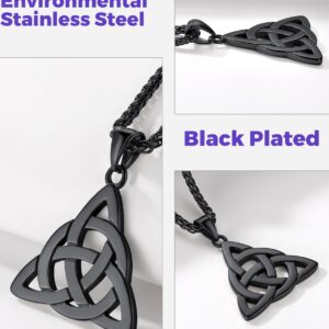 Richsteel Triquetra Celtic Knot Pendant Necklace for Men Women Stainless Steel Irish Knot Amulet Jewelry