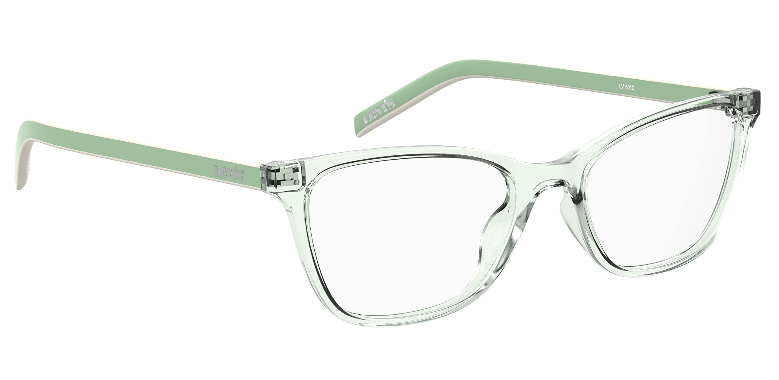 Levi's Women's LV 1022 Cat Eye Prescription Eyewear Frames, Green/Demo Lens, 52 mm, 18mm