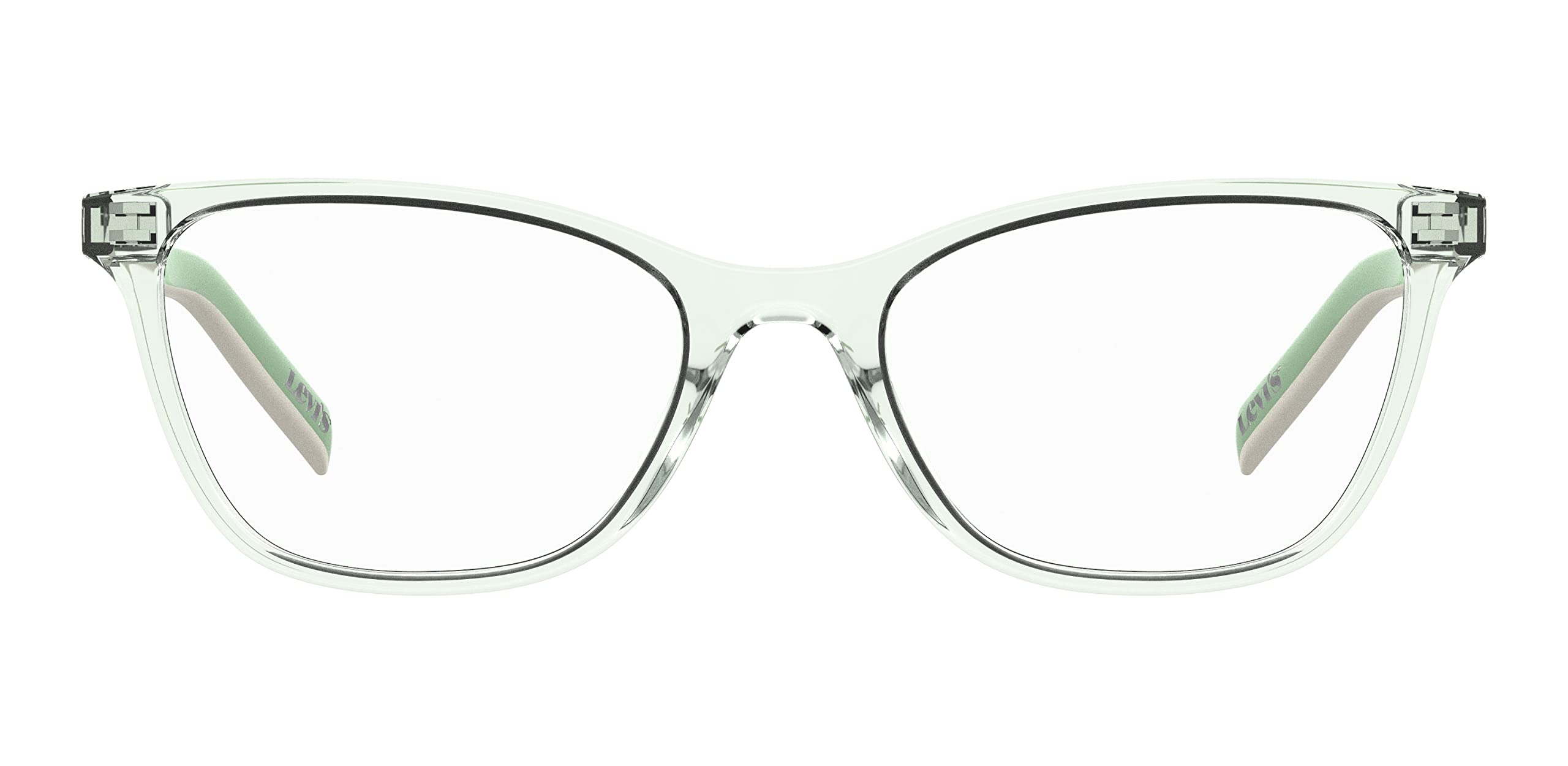 Levi's Women's LV 1022 Cat Eye Prescription Eyewear Frames, Green/Demo Lens, 52 mm, 18mm