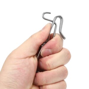 SOONALL 10Pcs Longline Snap Clip, Stainless Steel Long Line Fishing Tuna Clips, Longline Branch Hangers Snap Clip Tuna Clamp Fishing Tackle - 2.6X100mm