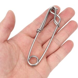 SOONALL 10Pcs Longline Snap Clip, Stainless Steel Long Line Fishing Tuna Clips, Longline Branch Hangers Snap Clip Tuna Clamp Fishing Tackle - 2.6X100mm