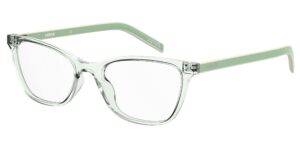 levi's women's lv 1022 cat eye prescription eyewear frames, green/demo lens, 52 mm, 18mm