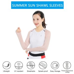 4 Pieces UV Protection Sun Shawl Cooling Arm Sleeve with Thumb Hole for Women Men Cycling Golf Sleeves Shrug, One Size