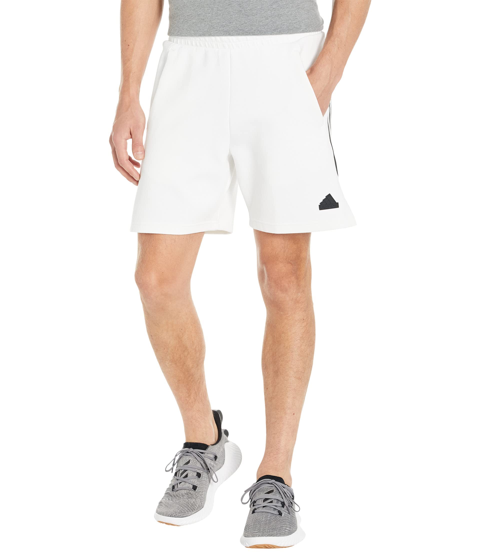 adidas Men's Future Icon 3-Stripes Shorts, White, X-Large