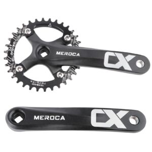 petchor square taper crankset mtb, mountain bike single speed crankset, bicycle crank arm set 170mm 104bcd, 34t chainring & bolts