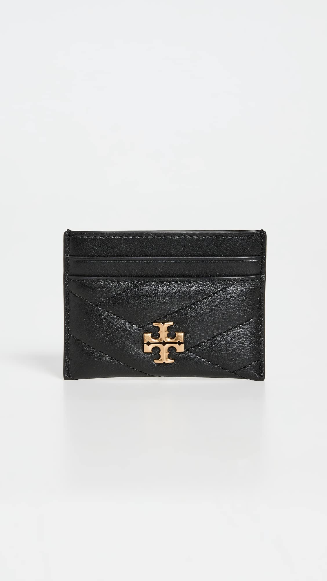 Tory Burch Women's Kira Chevron Card Case, Black, One Size