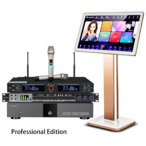 Karaoke Machine,inandonkod,2024 New Model KV-V5 Max Chinese Karaoke Player, with Reverb Wireless Microphone, 22 Inch Capacitive Touch Screen Free Cloud Download Function YouTube APP