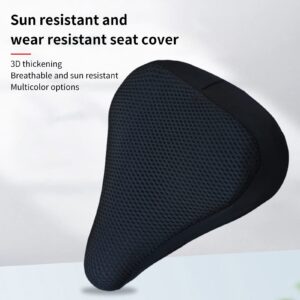 Yirepny Thicken Bicycle Seat Cover Breathable Honeycomb Design High Strength Bike Cushion Cover for Men Everyone, Fits Spin, Stationary, Cruiser Bikes, Indoor Cycling Black