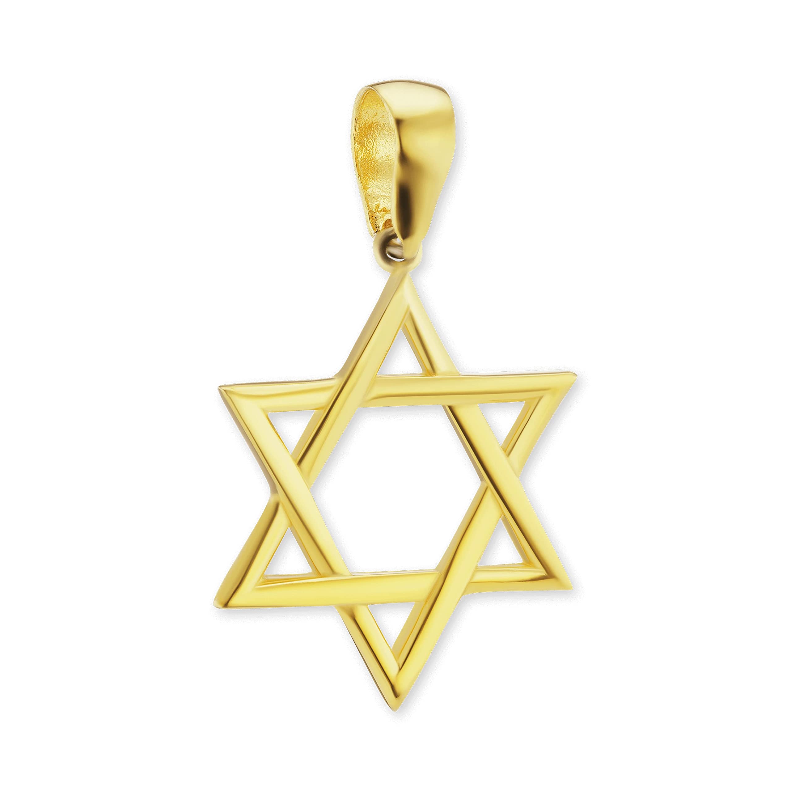 ITI NYC Genuine Sterling Silver (925) Star of David Pendant (34 x 21 MM) (18K Yellow Gold Finish Over Sterling Silver)