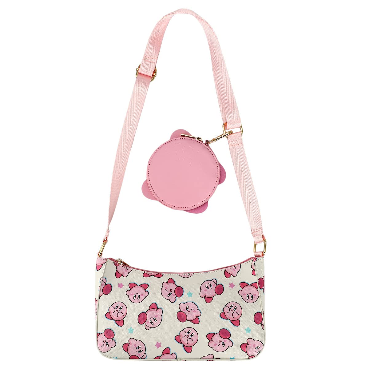 Kirby Character Repeat Print White Handbag OSFA