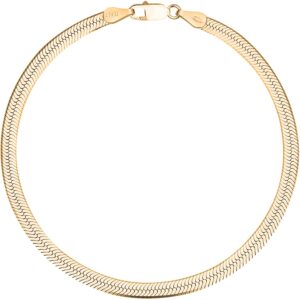 Savlano 18K Gold Plated 925 Sterling Silver Solid Italian Herringbone Magic Diamond Cut Link Chain Bracelet With Gift Box For Women & Men - Made in Italy (8, 4.5mm)