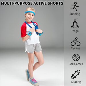 Resinta 5 Packs Girls Cotton Athletic Shorts Active Running Shorts Toddler Summer Shorts Dolphin 6-7 Year