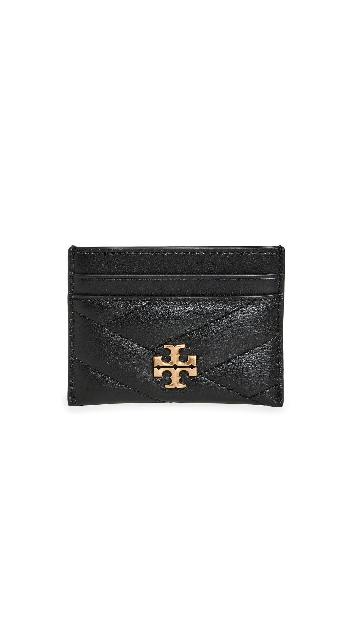 Tory Burch Women's Kira Chevron Card Case, Black, One Size