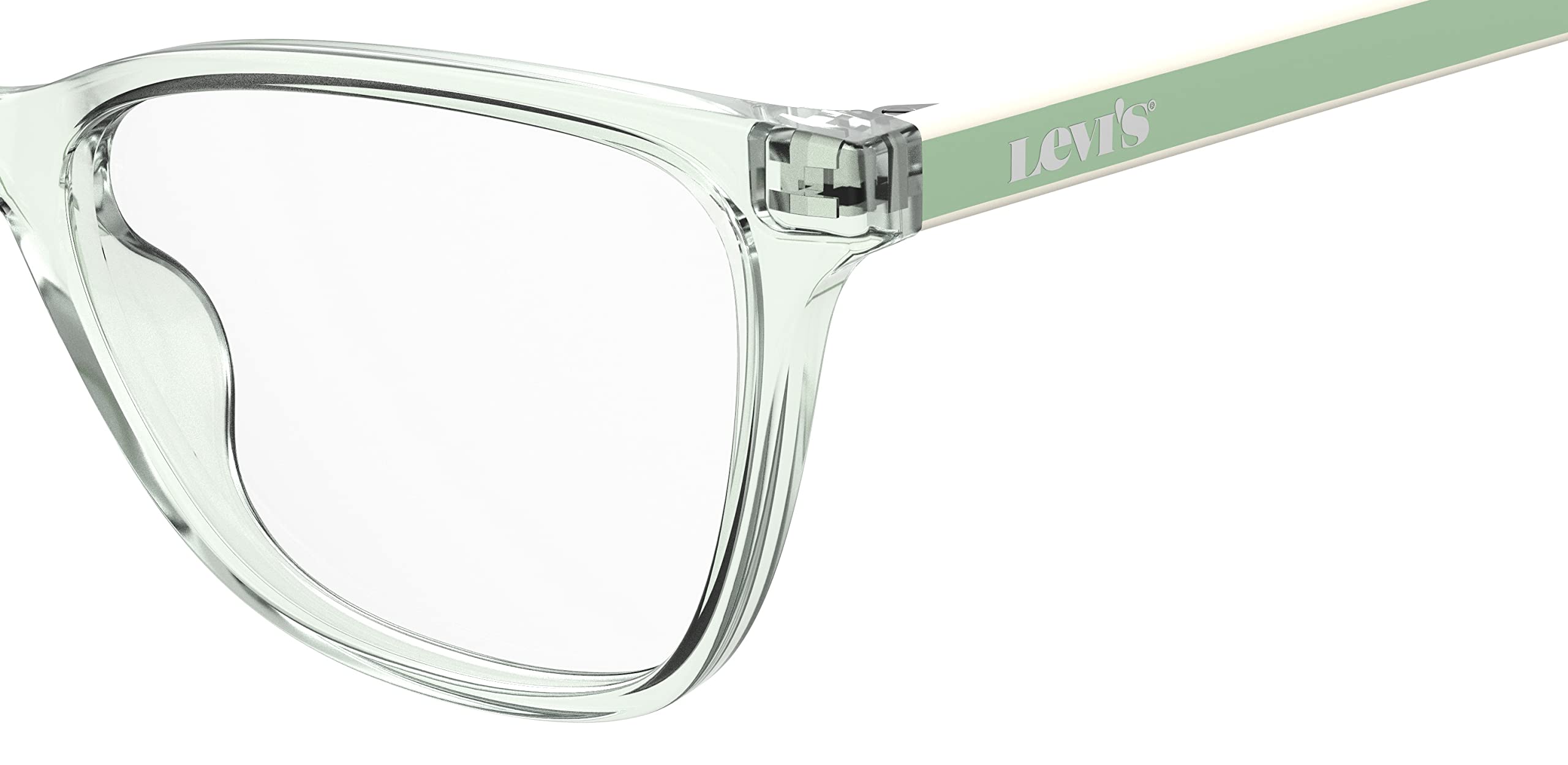 Levi's Women's LV 1022 Cat Eye Prescription Eyewear Frames, Green/Demo Lens, 52 mm, 18mm