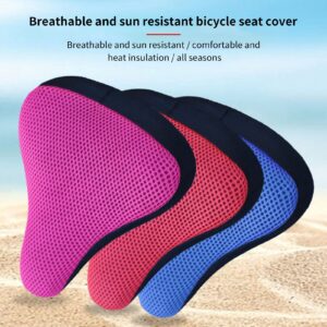 Yirepny Thicken Bicycle Seat Cover Breathable Honeycomb Design High Strength Bike Cushion Cover for Men Everyone, Fits Spin, Stationary, Cruiser Bikes, Indoor Cycling Black