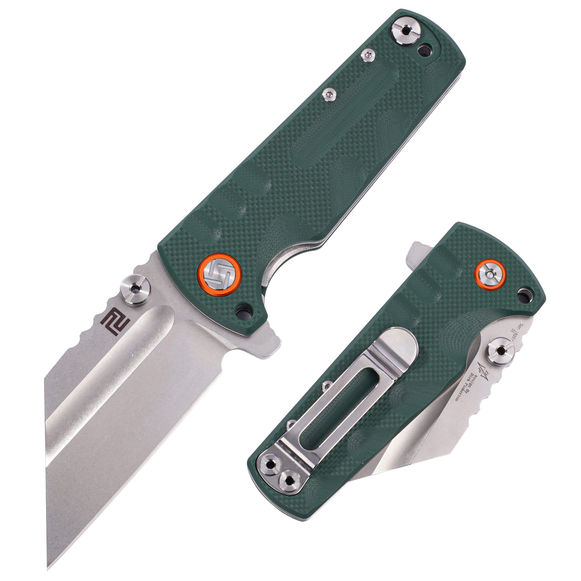 ARTISANCUTLERY Tactical Knife Proponent Folding Knife D2 Steel Blade with G10 Handle Fixed Blade EDC Knife for Hunting,Camping and Outdoor 1820P Green