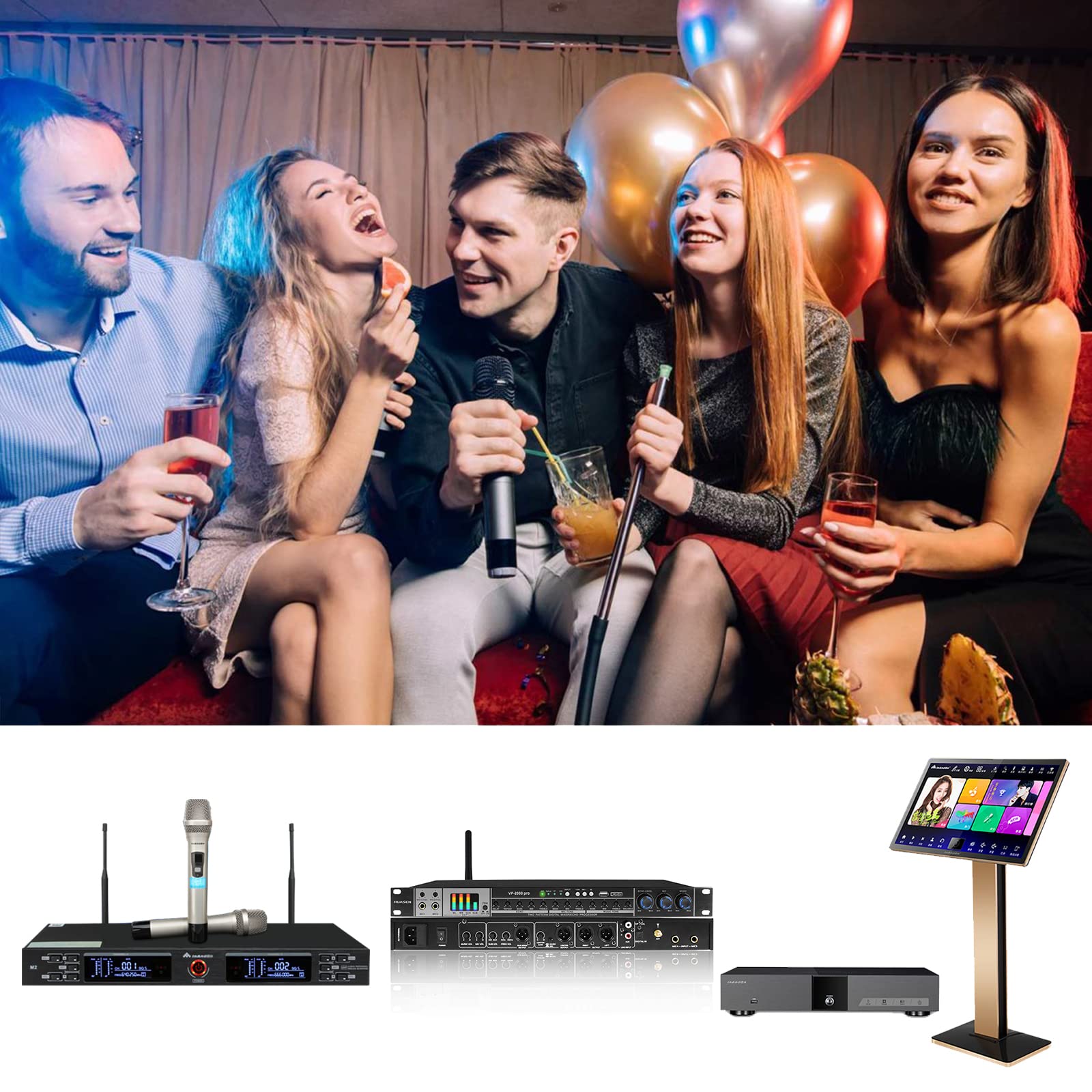 Karaoke Machine,inandonkod,2024 New Model KV-V5 Max Chinese Karaoke Player, with Reverb Wireless Microphone, 22 Inch Capacitive Touch Screen Free Cloud Download Function YouTube APP