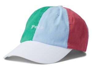 polo ralph lauren color-blocked chino ball cap elite blue/raft green multi one size