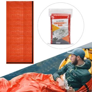 homelove waterproof emergency mylar blanket bivy sack, with lightweight portable nylon sack for for camping hiking outdoor adventure activities,orange