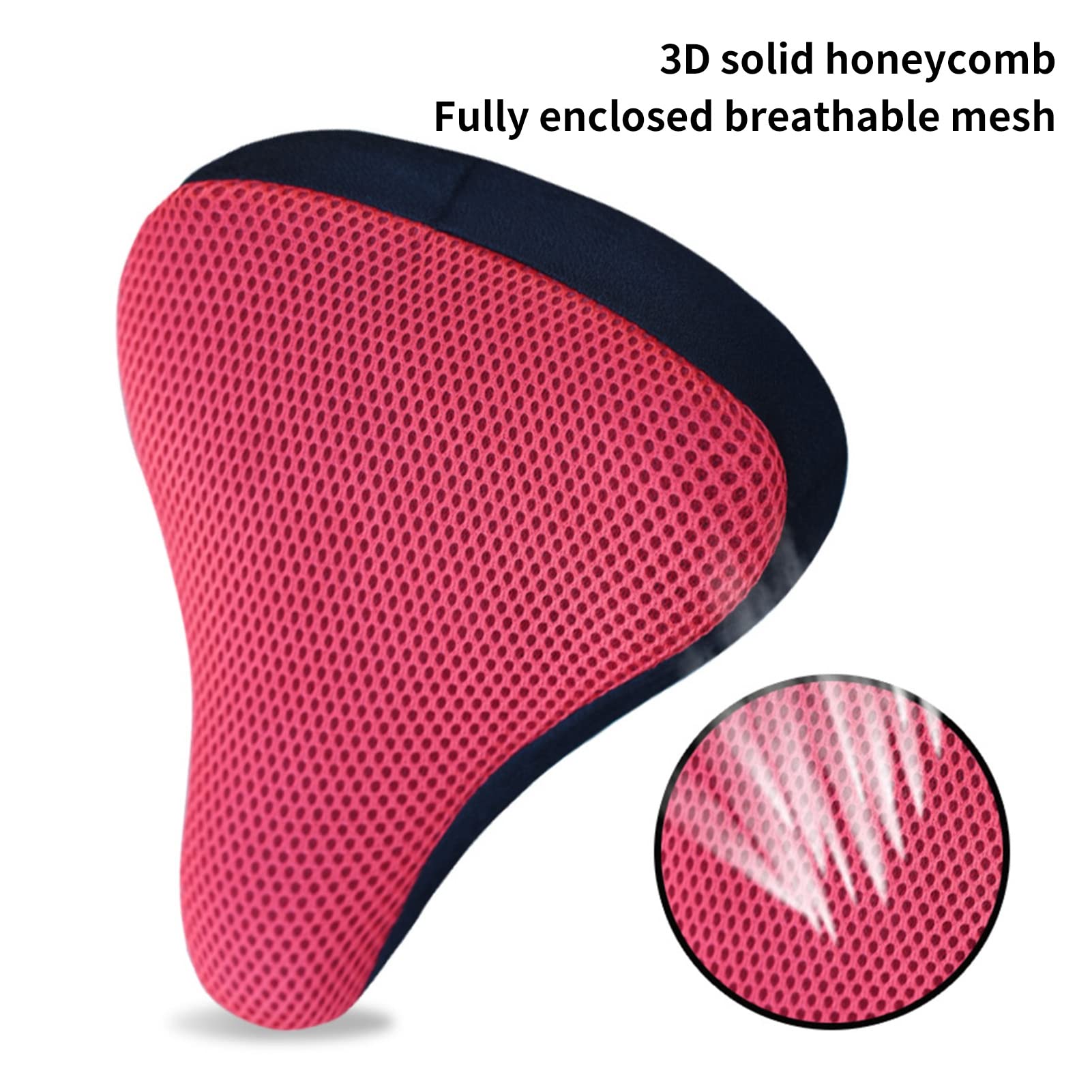 Yirepny Thicken Bicycle Seat Cover Breathable Honeycomb Design High Strength Bike Cushion Cover for Men Everyone, Fits Spin, Stationary, Cruiser Bikes, Indoor Cycling Black