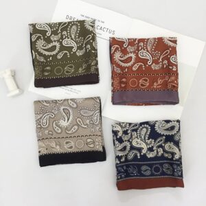 Silk Head Scarf for Women Men - 4PCS Satin Square Hair Scarves - Vintage Bandanas Wraps Headbands 27.5 Inches