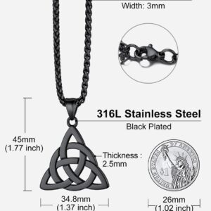 Richsteel Triquetra Celtic Knot Pendant Necklace for Men Women Stainless Steel Irish Knot Amulet Jewelry