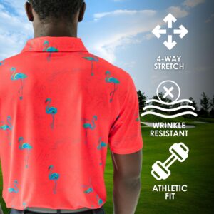 YATTA GOLF Athletic Performance Golf Shirt for Men - (Large) - Dry-fit Comfort, Moisture Wicking, 4-Way Stretch, Short Sleeve Casual Polo Shirt