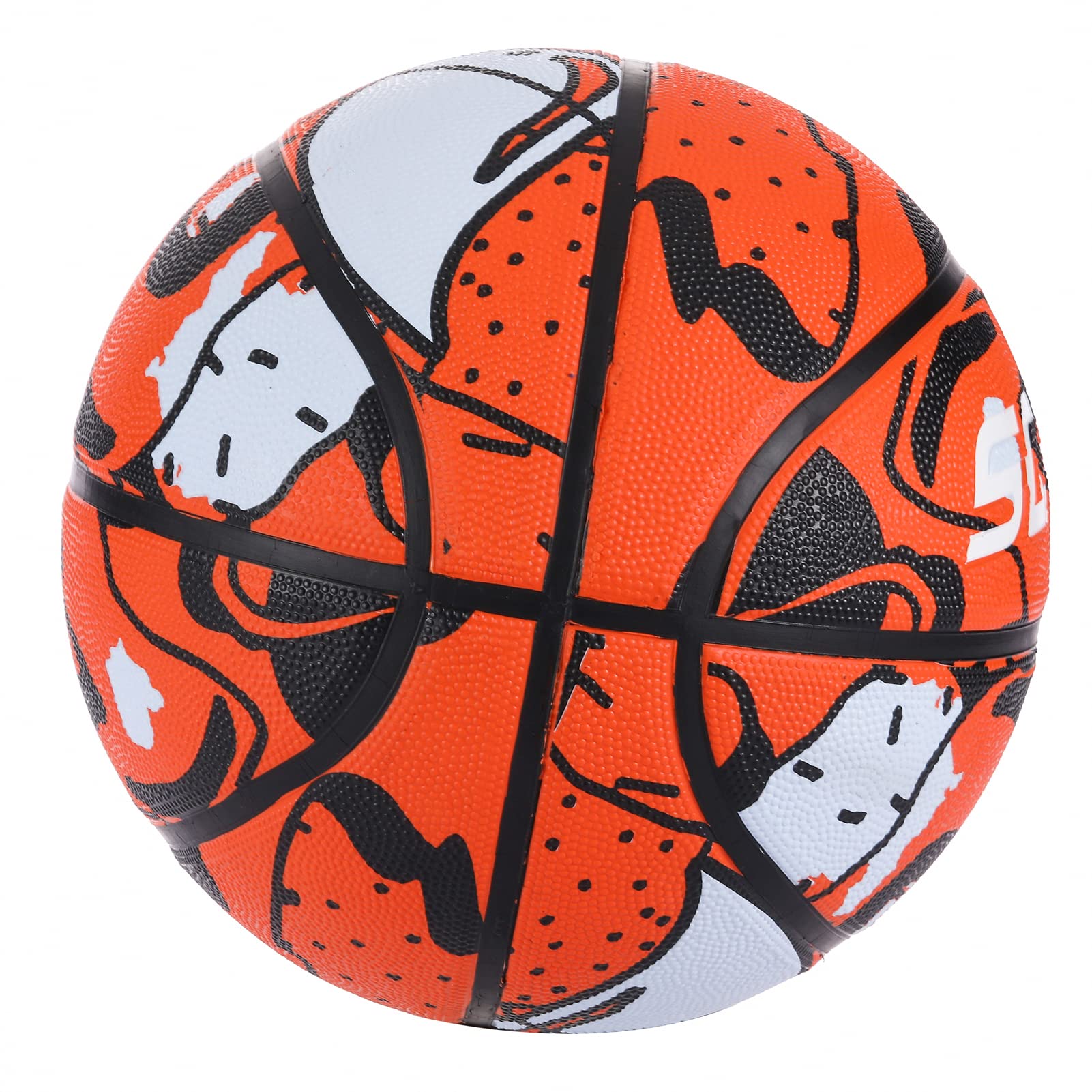 SQUAD Graffiti Basketball Size 7 (29.5"), Durable Rubber Basketball Ball for Indoor & Outdoor Play, includes Pump & Mesh Bag