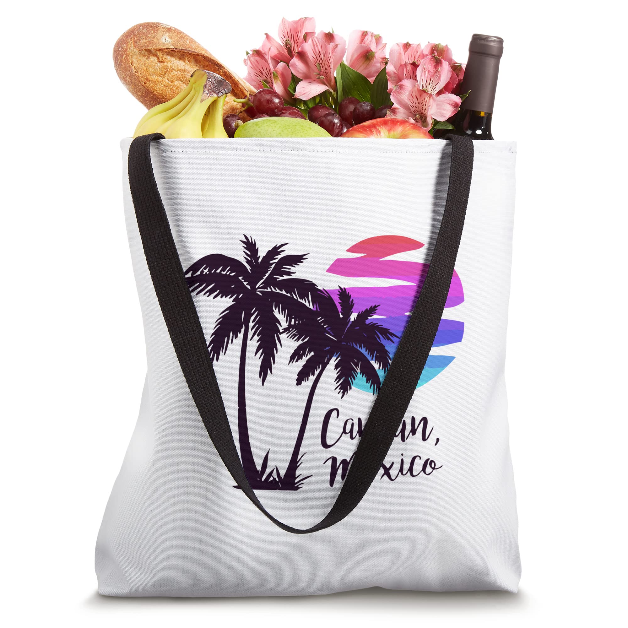 Cancun Mexico Beach Summer Vacation Palm Trees Sunset Tote Bag