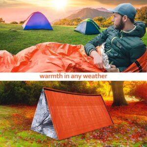 Homelove Waterproof Emergency Mylar Blanket Bivy Sack, with Lightweight Portable Nylon Sack for for Camping Hiking Outdoor Adventure Activities,orange