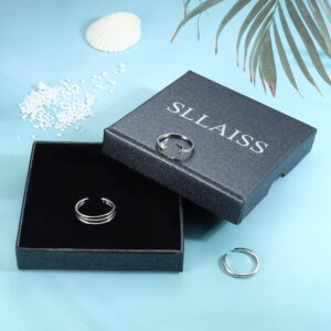 Sllaiss 925 Sterling Silver Toe Rings for Women Adjustable Band Pinky Rings Minimalist Beach Foot Jewelry 3Pcs Open Toe Ring Set