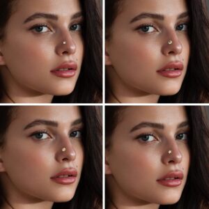 JeryWe 12Pcs Nose Studs 20g Nose Stud L Shaped Diamond CZ Nose Rings Stud for Women Surgical Steel Nose Rings Nose Screw Nose Piercing Stud Butterfly Heart Flower Nostril Jewelry Silver Rose Gold