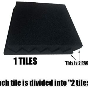 48 Pack Black12 "X 12 "X2" Acoustic Panels Studio Soundproofing Foam Wedge Tiles