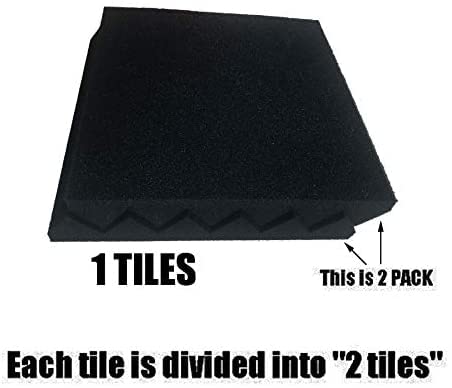 48 Pack Black12 "X 12 "X2" Acoustic Panels Studio Soundproofing Foam Wedge Tiles