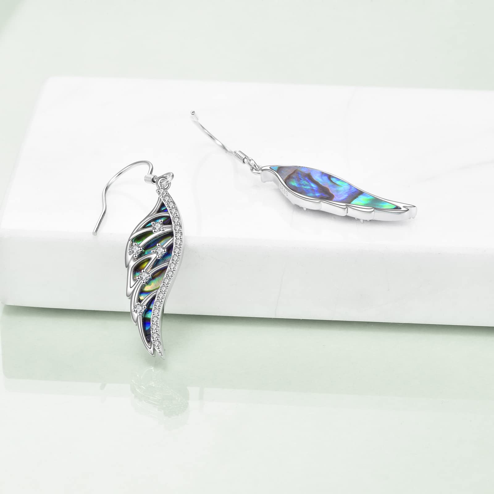 Angel Wing Dangling Earrings for Women Sterling Silver Guardian Angel Dangle Earrings Angel Jewelry