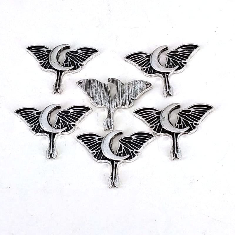 50pcs Accessories Moon Wing Moth Skull Head Moth Pendant for Women Man - (Metal Color: 3)