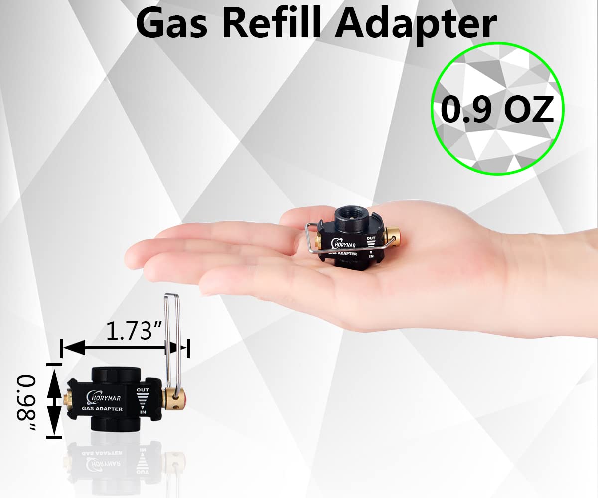 Horynar Gas Refill Adapter Butane Refill Adapter Save More Money Isobutane Fuel Canister / 8 OZ Butane Refill Propane Tank 16 OZ Adapter EN417 Valve Canister Shifter