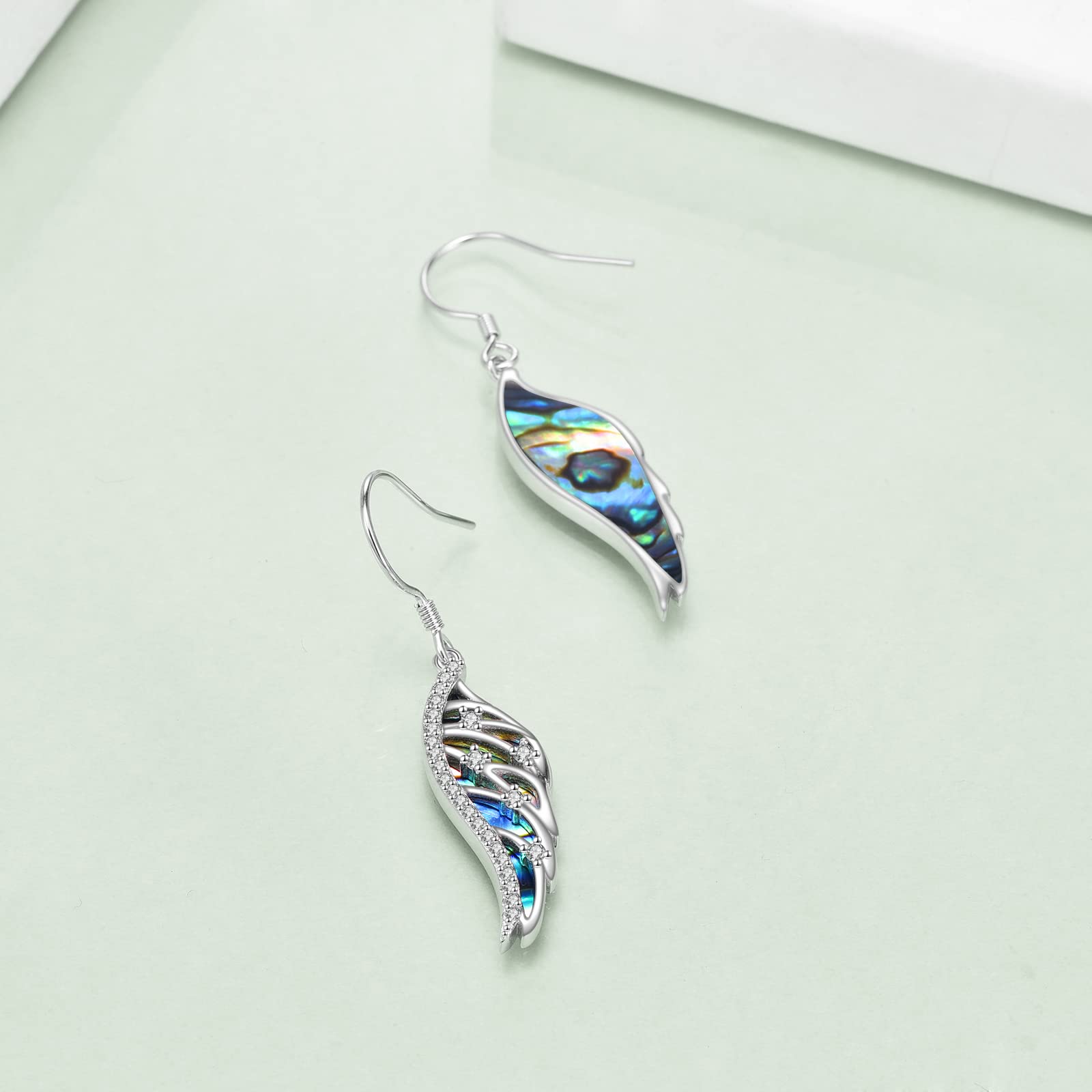 Angel Wing Dangling Earrings for Women Sterling Silver Guardian Angel Dangle Earrings Angel Jewelry