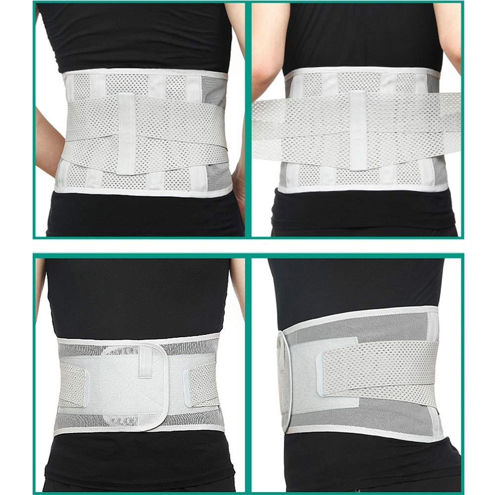 YZSHOUSE Breathable Back Support Lumbar Belt – Man and Woman Pain Relief Back Brace – Prevents Injury & Scoliosis,with Massage Pad (Size : M/Medium)