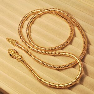 LUREME Flexible Bendable Snake Necklace Adjustable Snake Collar Choker Necklace Snake Waist Chain for Women (nl006311-1)