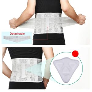 YZSHOUSE Breathable Back Support Lumbar Belt – Man and Woman Pain Relief Back Brace – Prevents Injury & Scoliosis,with Massage Pad (Size : M/Medium)