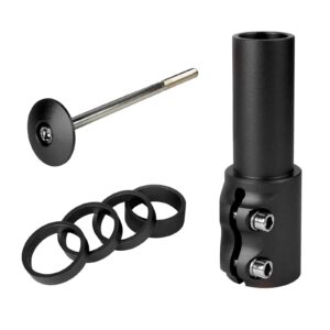 Andux Bike Fork Stem Bicycle Handlebar Riser Adapter for Mountain Bike Road QXCB-02(Black)