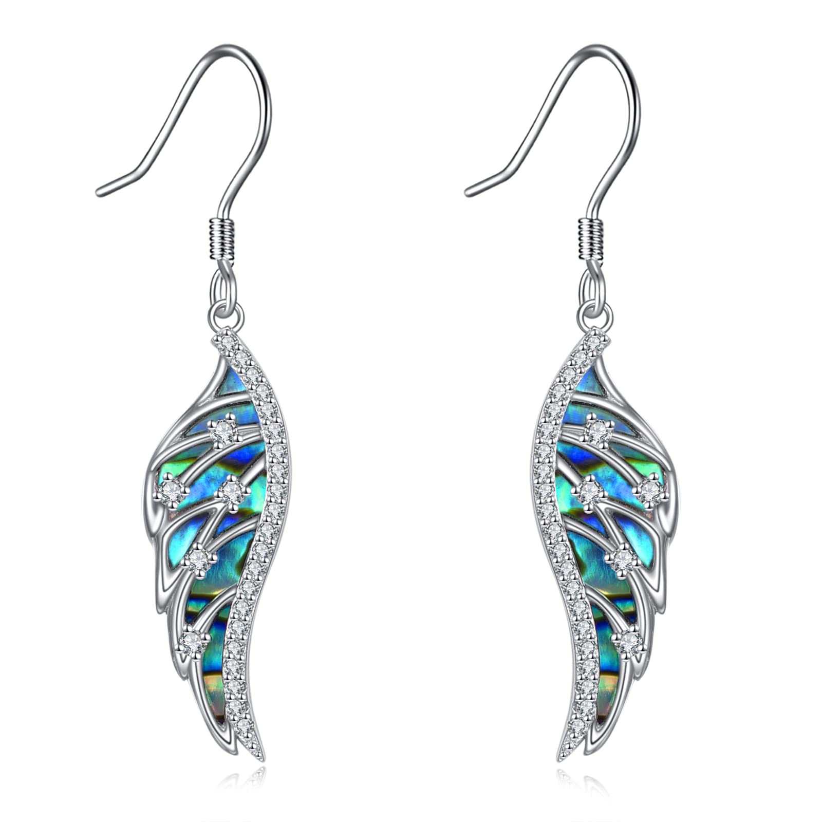 Angel Wing Dangling Earrings for Women Sterling Silver Guardian Angel Dangle Earrings Angel Jewelry